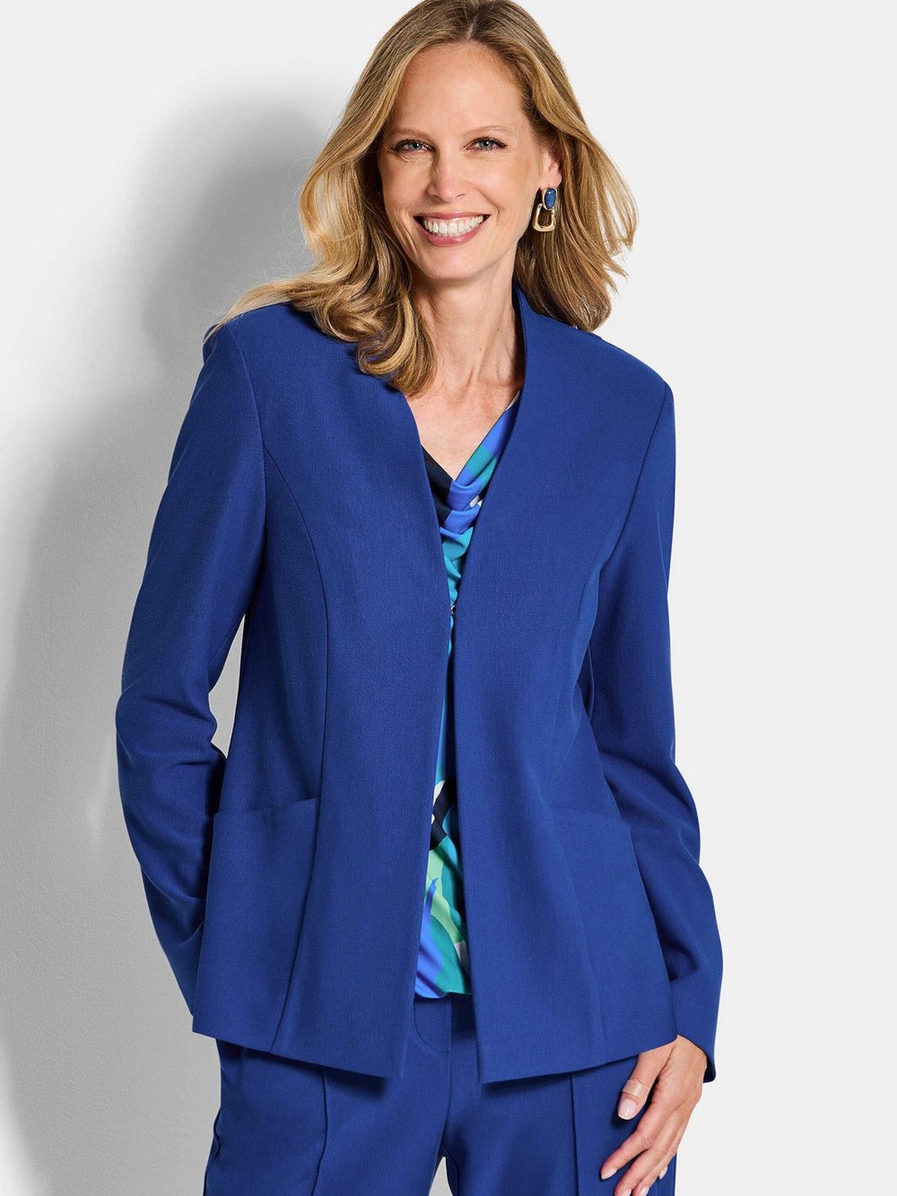 Goldner Blazer Damen Viskose blau, 21