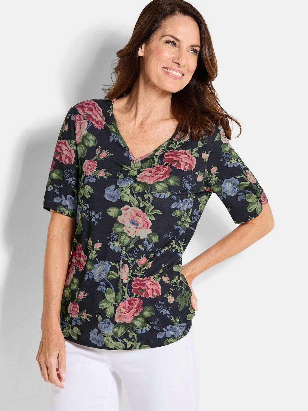 Thumbnail - Goldner T-Shirts Damen Viskose blau gemustert, 19