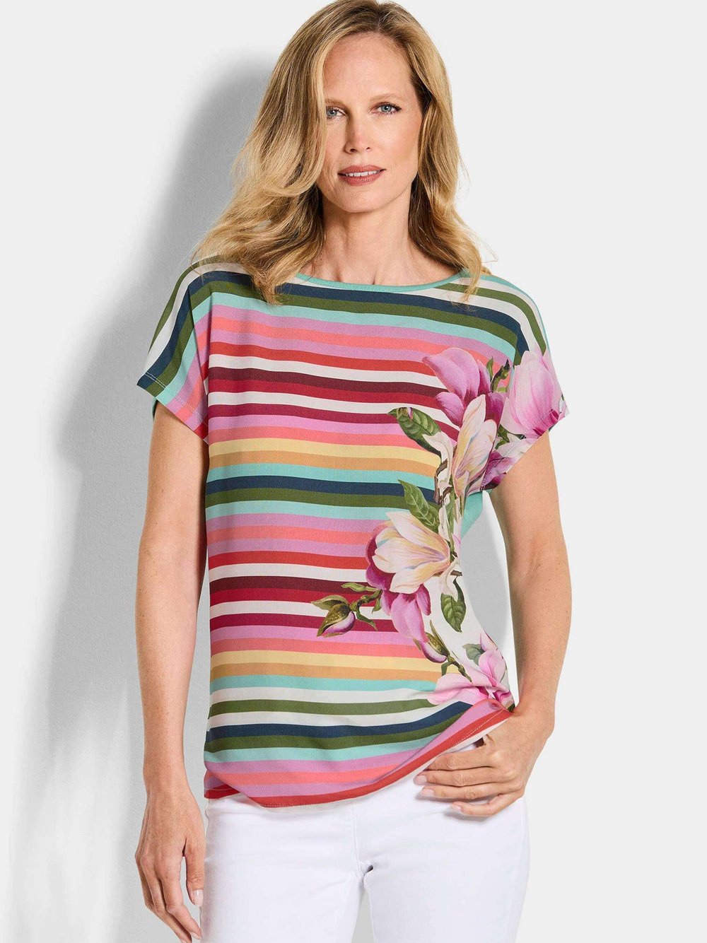 Goldner Schlupfblusen Damen Viskose mehrfarbig gemustert, 19