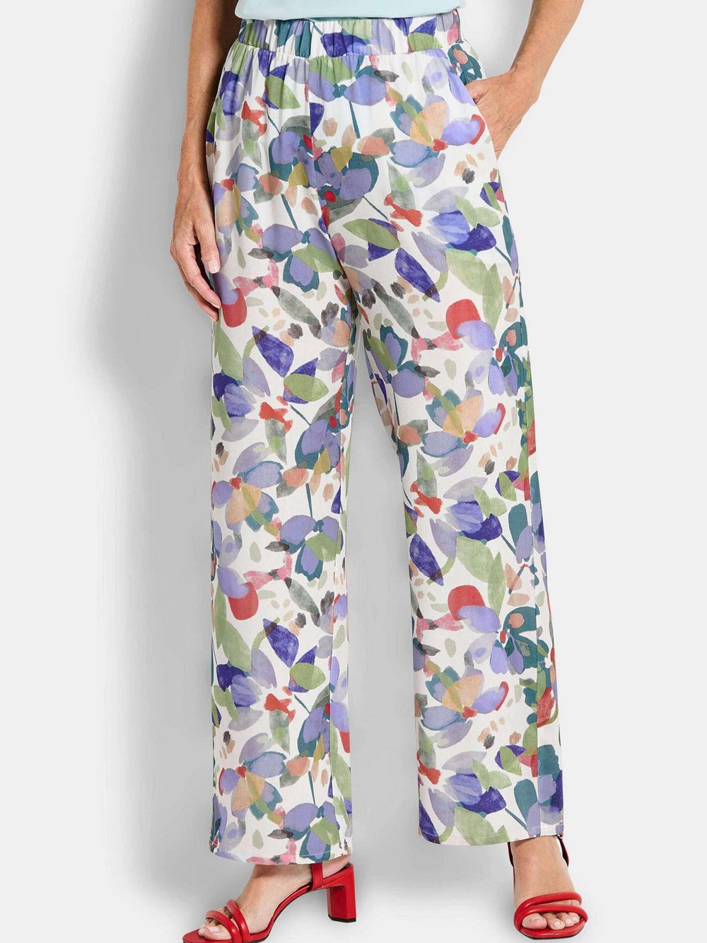 Goldner Druckhose Damen Viskose mehrfarbig gemustert, 48