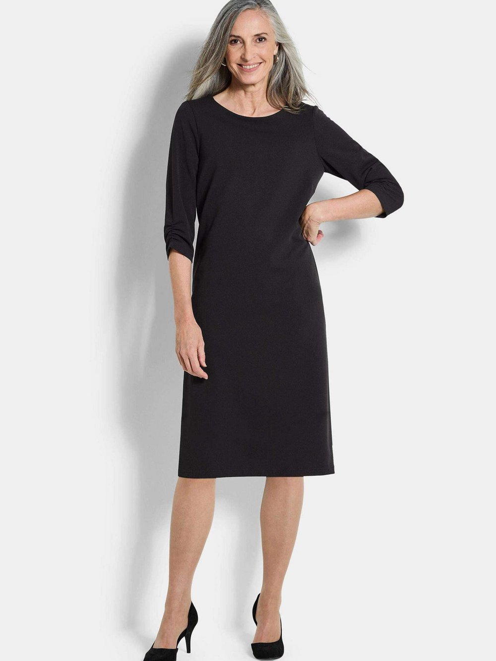 Goldner Etuikleid Damen schwarz, 19