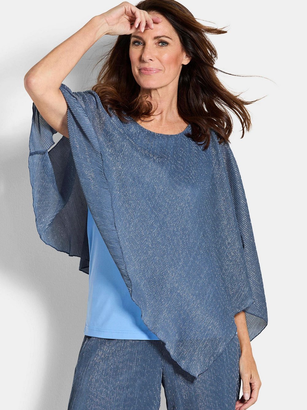 Goldner Überwurf Damen blau, 44