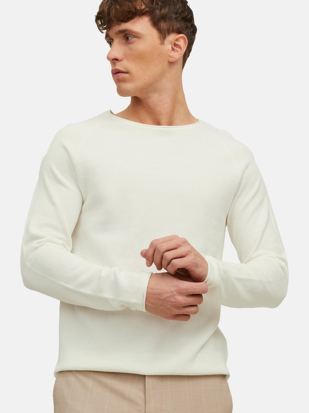 Jack&Jones - Jauhill Knit Crew Neck Noos Cloud Dancer - Gr. - S - Bild 11