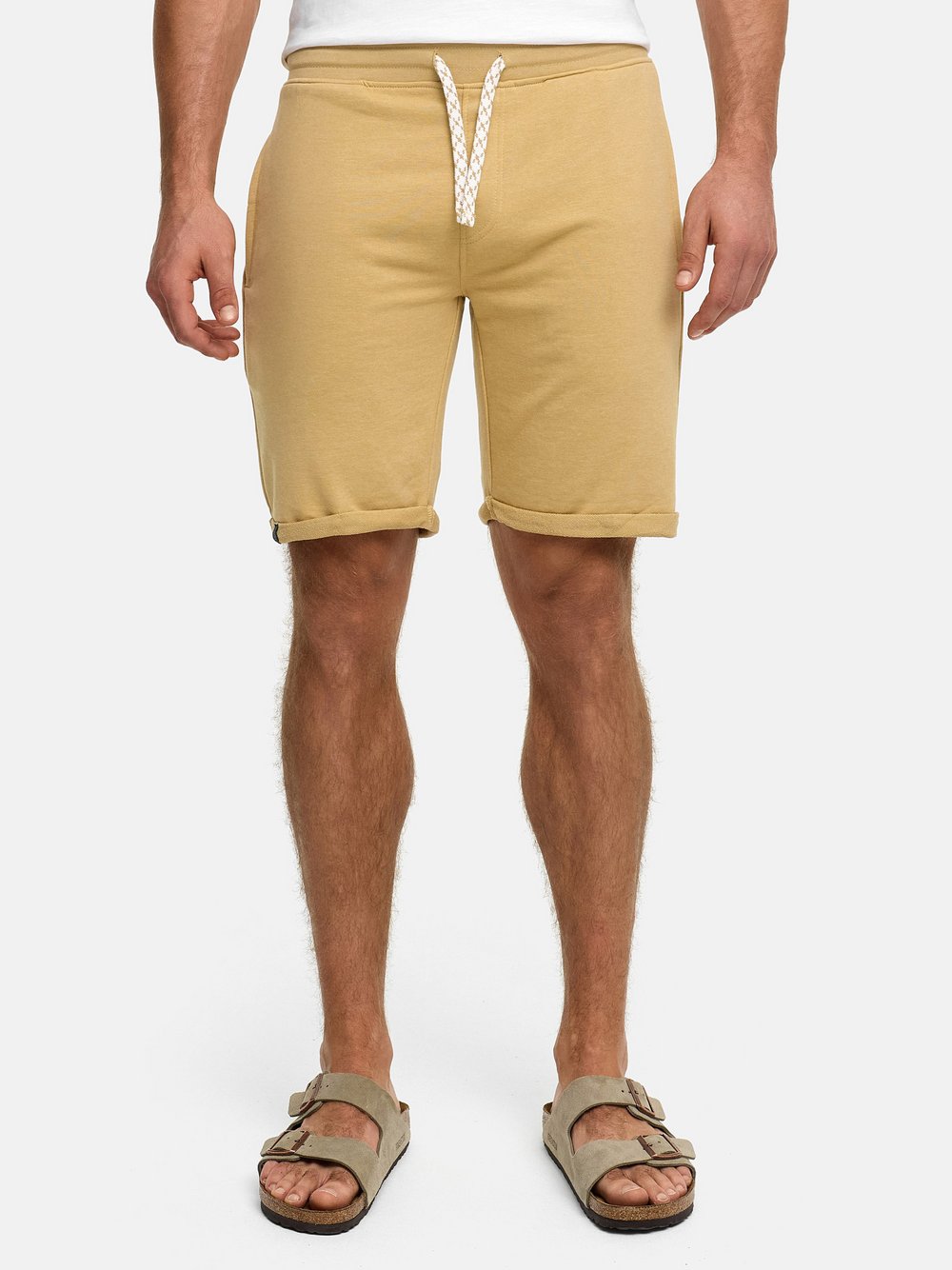 Indicode Shorts Sweat Herren Baumwolle beige, XL