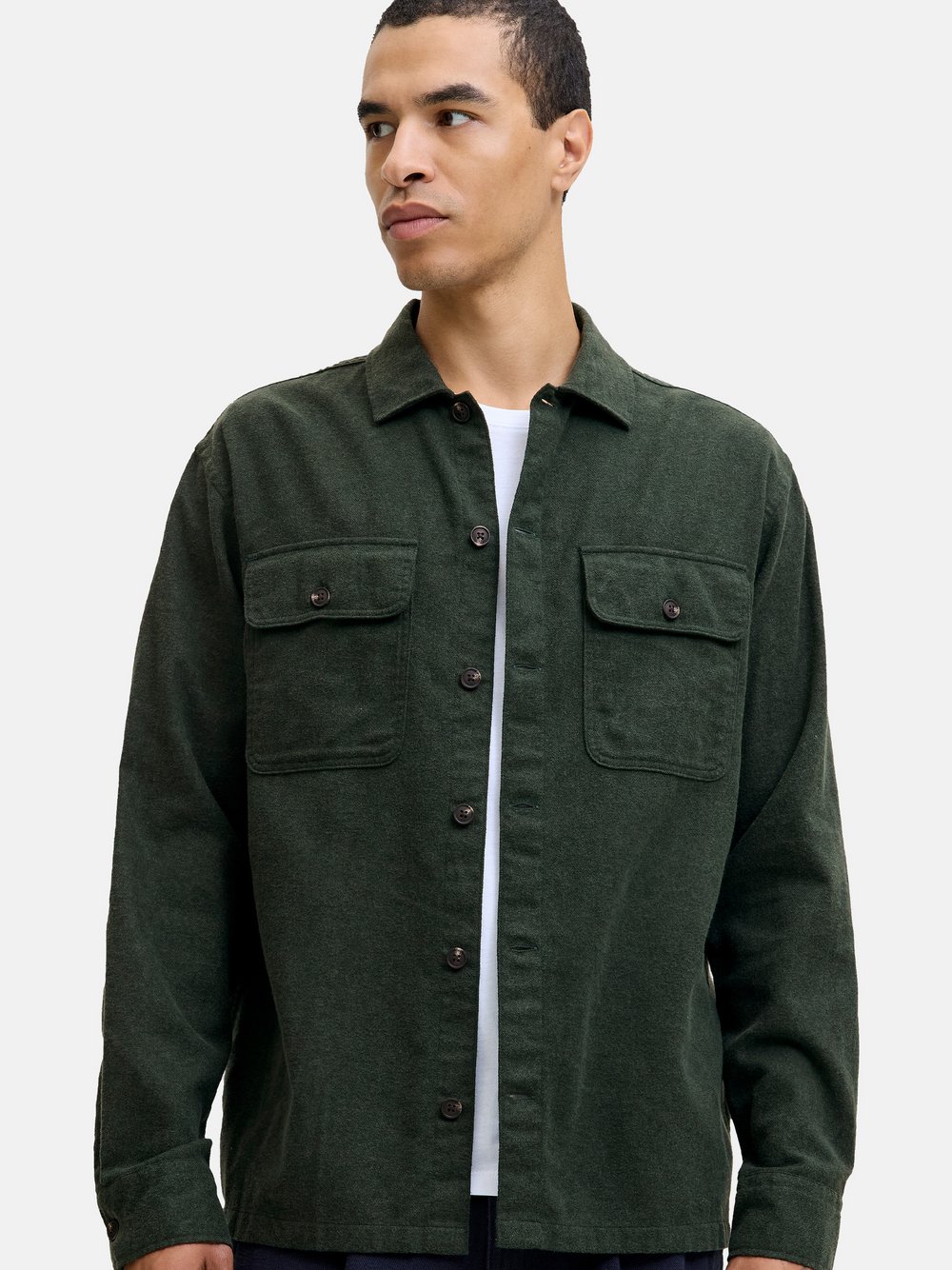 Thumbnail - Jack & Jones Hemdjacke Herren Regular Fit Baumwolle grün, S