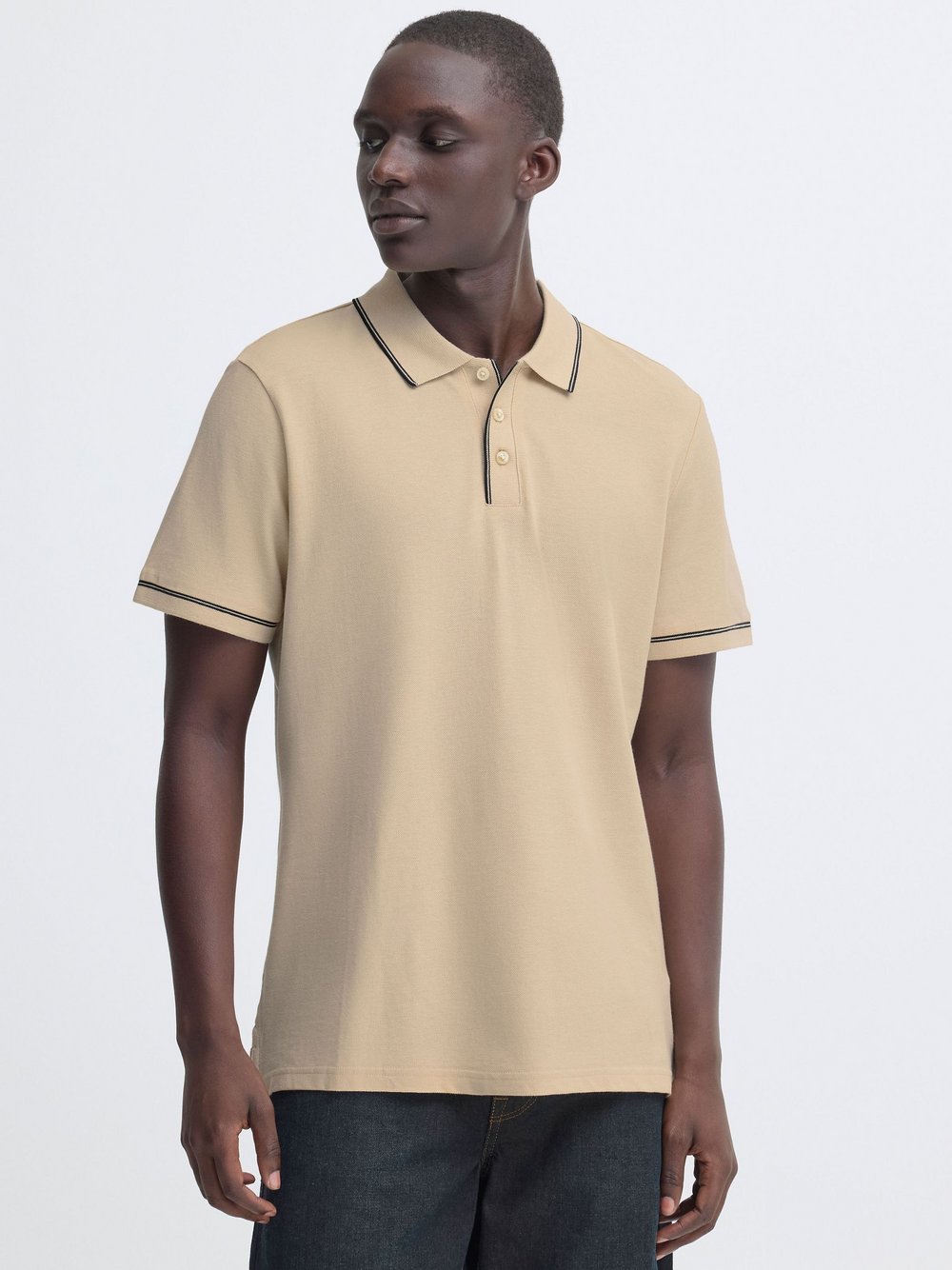 BLEND Poloshirt Herren Baumwolle beige, XXL