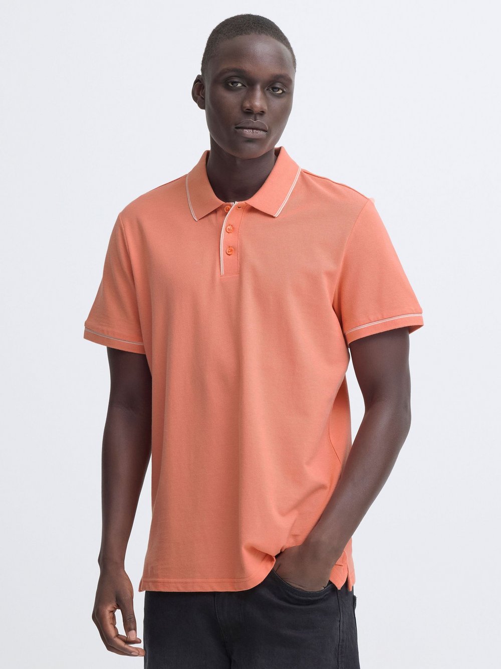 BLEND Poloshirt Herren Baumwolle orange, XXL