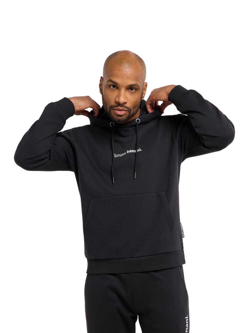 Thumbnail - Bruno Banani Kapuzensweatjacke  Herren Baumwolle schwarz gemustert, M