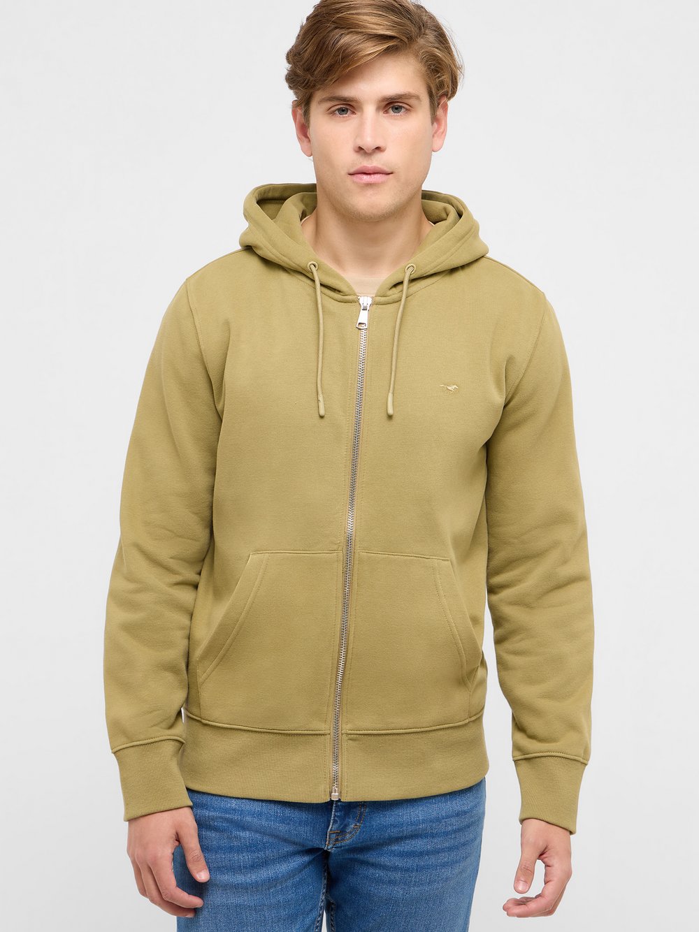 Mustang Sweatjacke Herren Baumwolle grün, XL