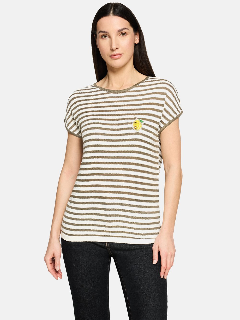 Cartoon Shirt Damen weiß gestreift, 36