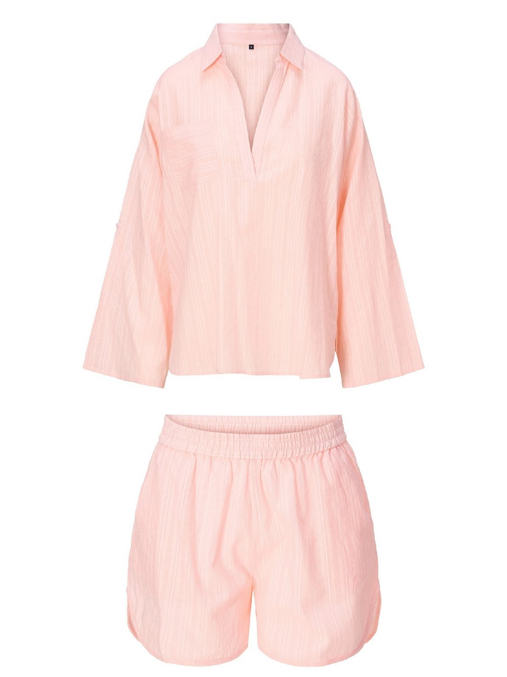 LingaDore set Shortama Damen Baumwolle orange bedruckt, XXXL