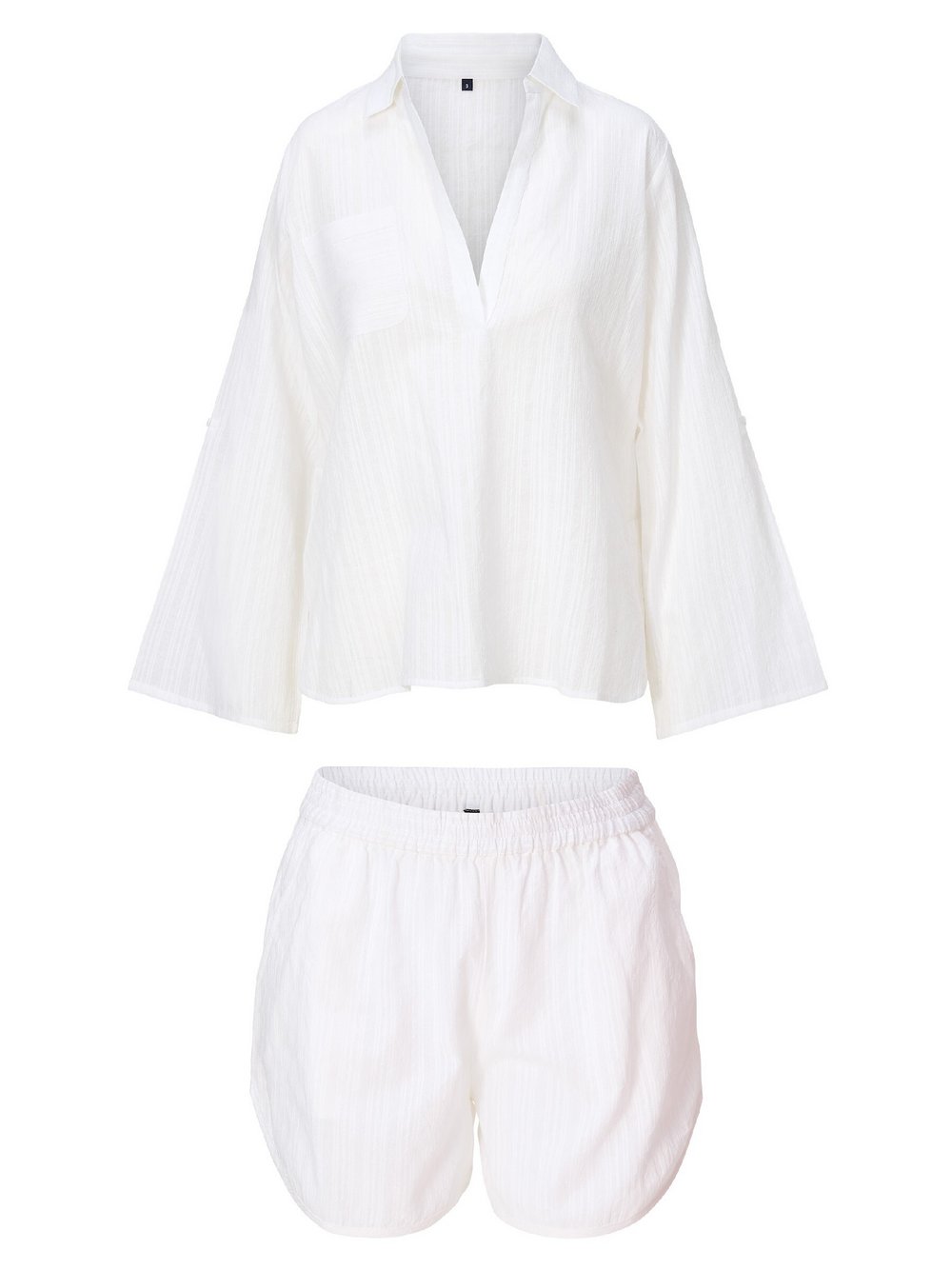 LingaDore set Shortama Damen Baumwolle weiß bedruckt, S