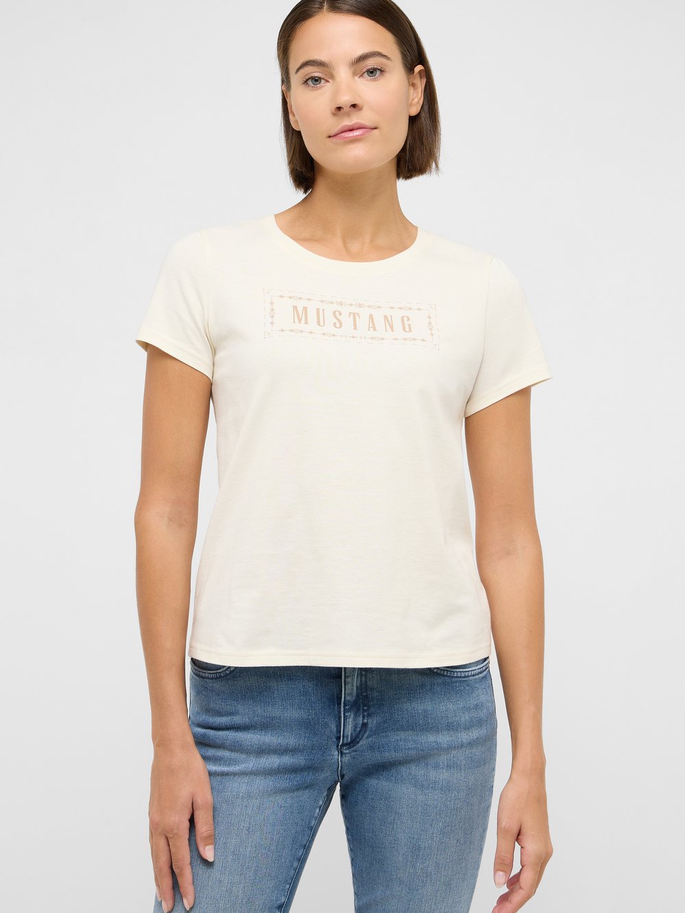 Thumbnail - Mustang T-Shirt Damen Baumwolle weiß, S