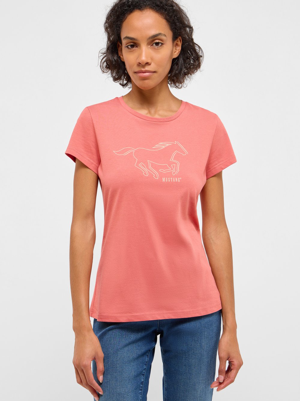 Thumbnail - Mustang T-Shirt Damen Baumwolle rosa, XS
