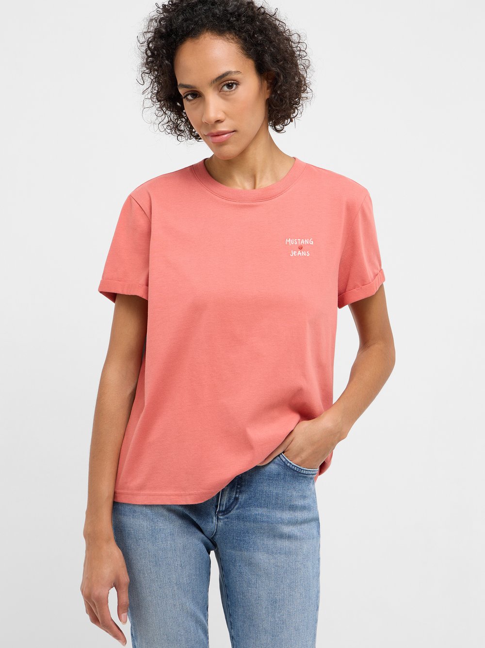 Mustang T-Shirt Damen Baumwolle rosa, XXS