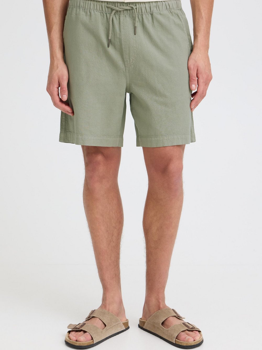 Solid Chinoshorts Herren Baumwolle grün strukturiert, L