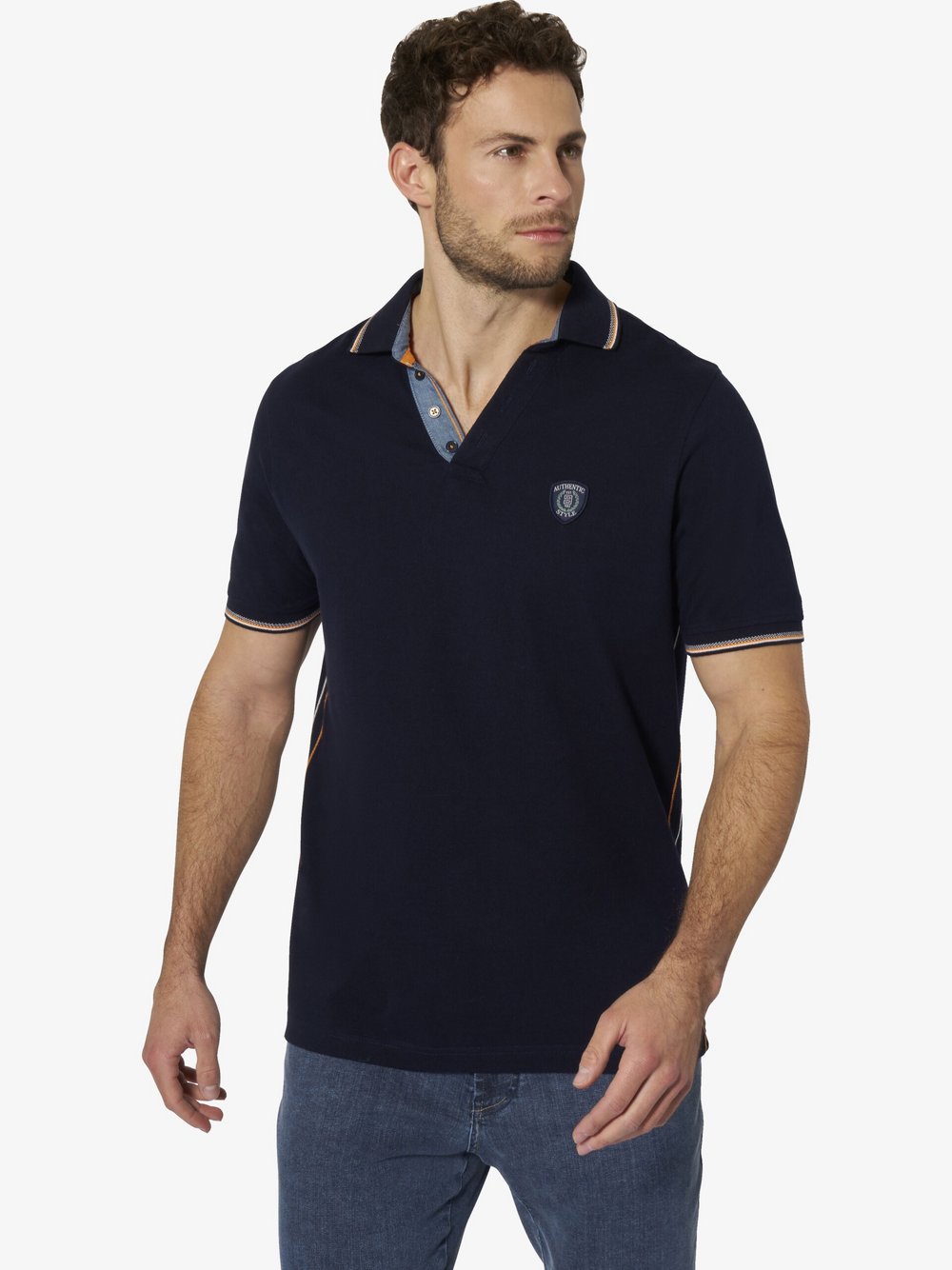 Thumbnail - BABISTA Poloshirt Herren Baumwolle blau gemustert, L