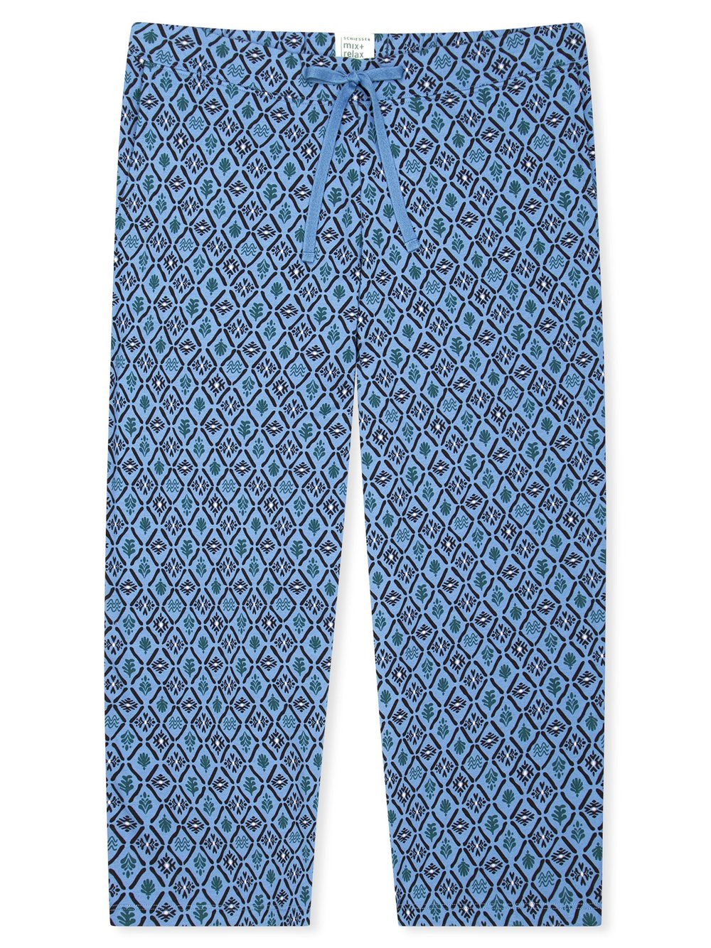 Schiesser Pyjamahose  Damen Jersey blau bedruckt, 40