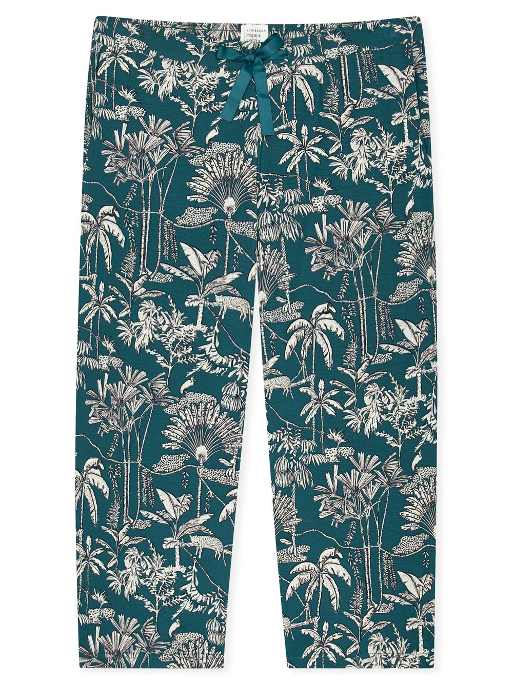 Thumbnail - Schiesser Pyjamahose  Damen Jersey grün gemustert, 34