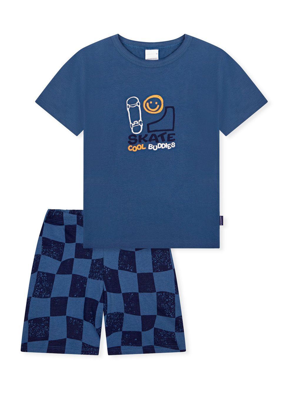 Thumbnail - Schiesser Pyjama Jungen Baumwolle blau bedruckt, 116