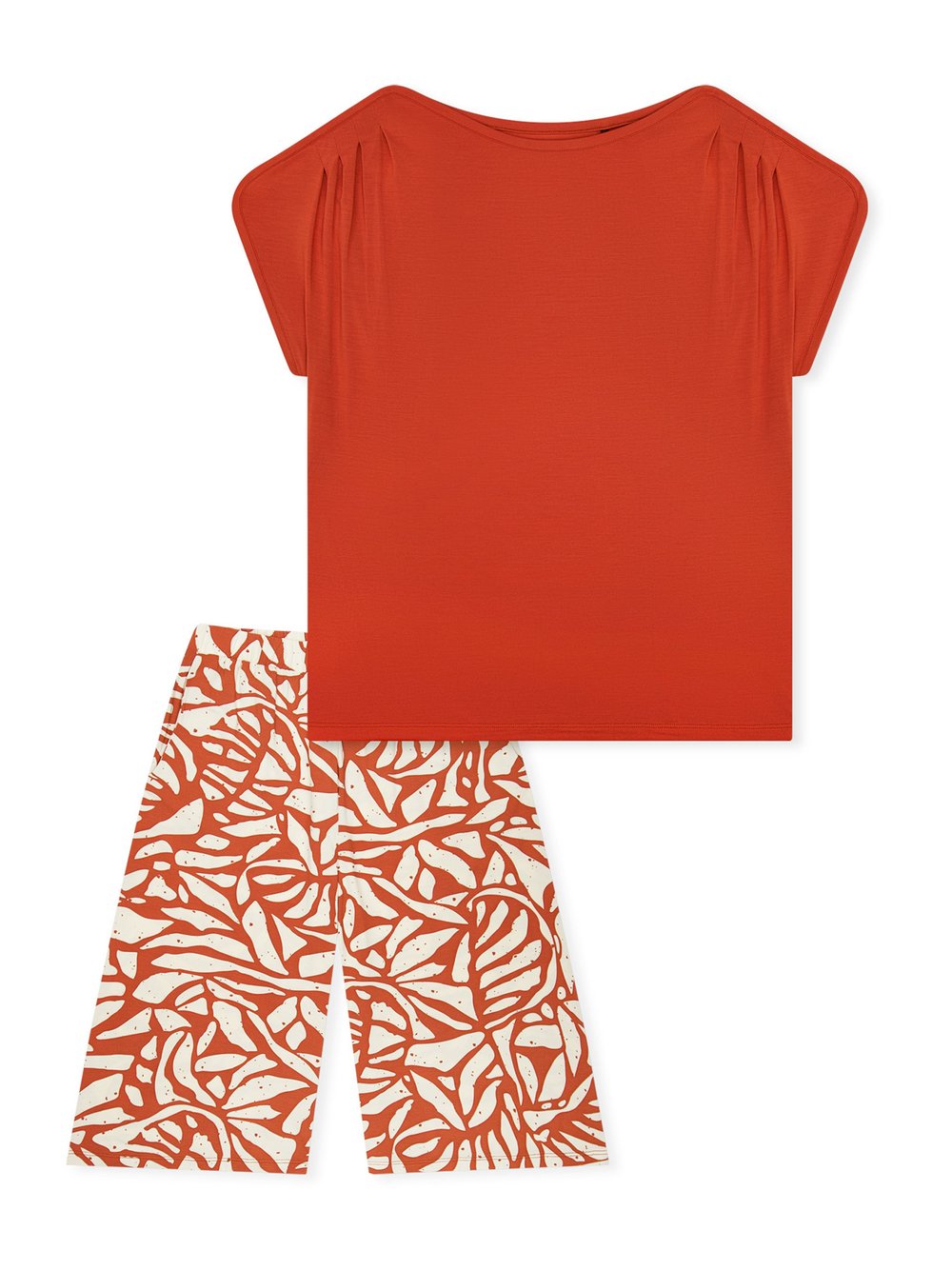 Thumbnail - Schiesser Pyjama Damen Jersey rot gemustert, 42