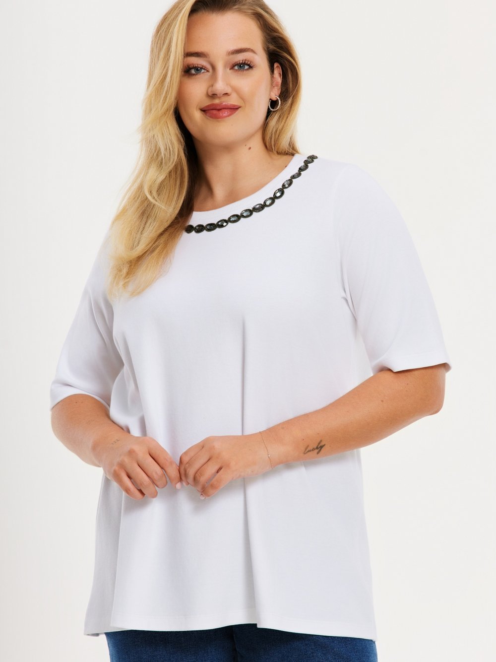 YOEK T-shirt Damen Baumwolle weiß, 46-48