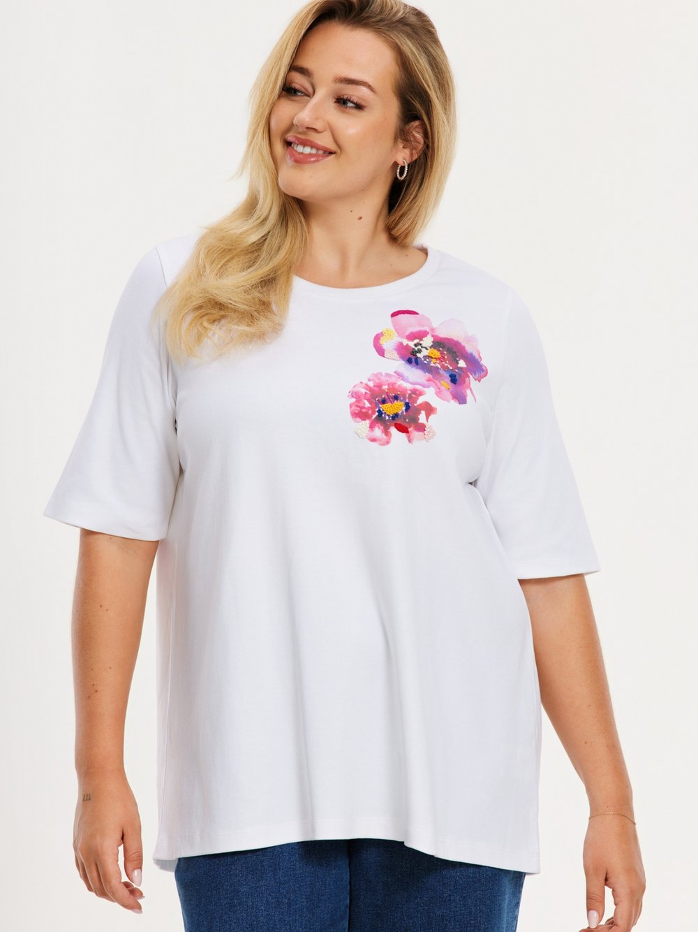 Thumbnail - YOEK T-shirt Damen Baumwolle weiß, 46-48