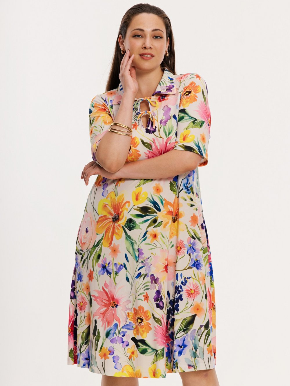 YOEK Kleid Damen mehrfarbig bedruckt, 58-60