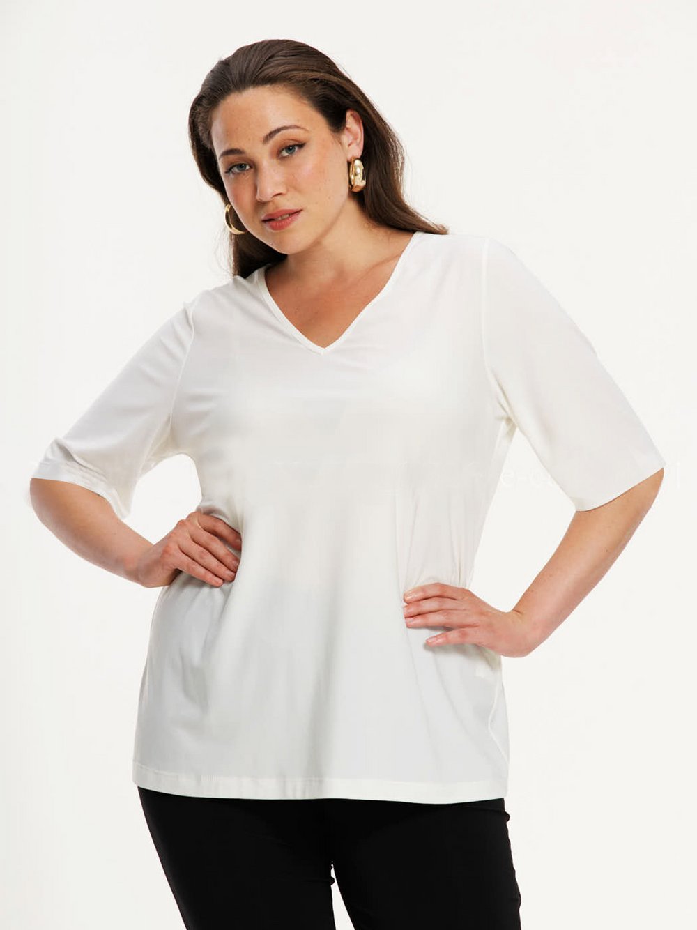 Thumbnail - YOEK T-shirt Damen weiß, 50-52