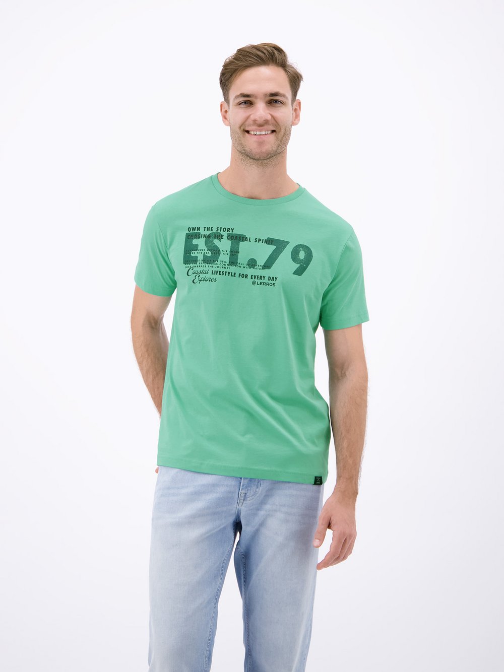 LERROS T-Shirt Herren Baumwolle grün, XL