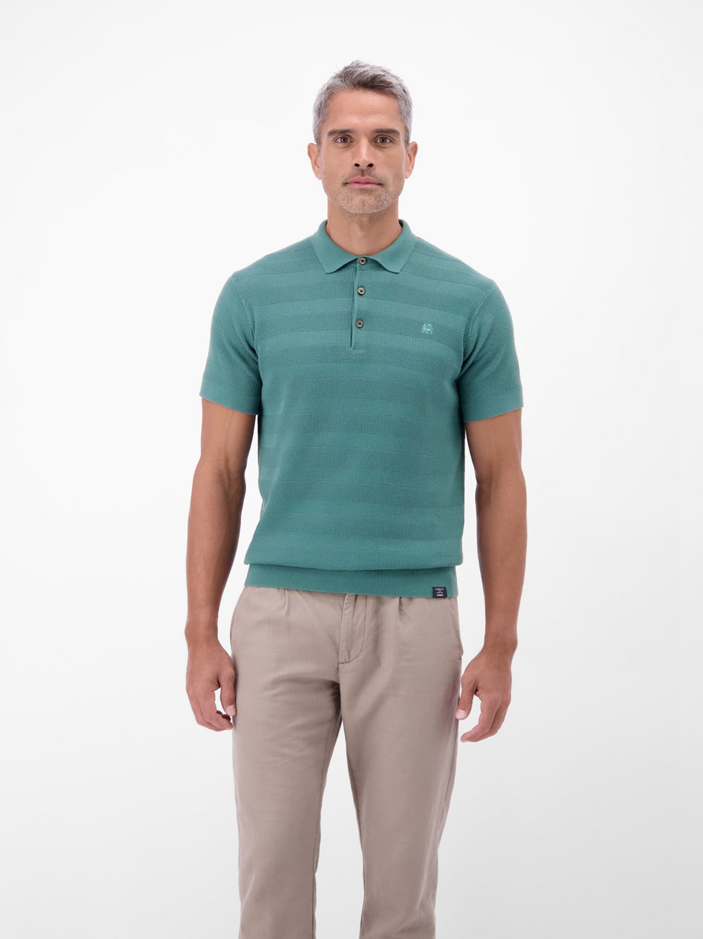 LERROS Poloshirt Herren Baumwolle grün gestreift, XXXL