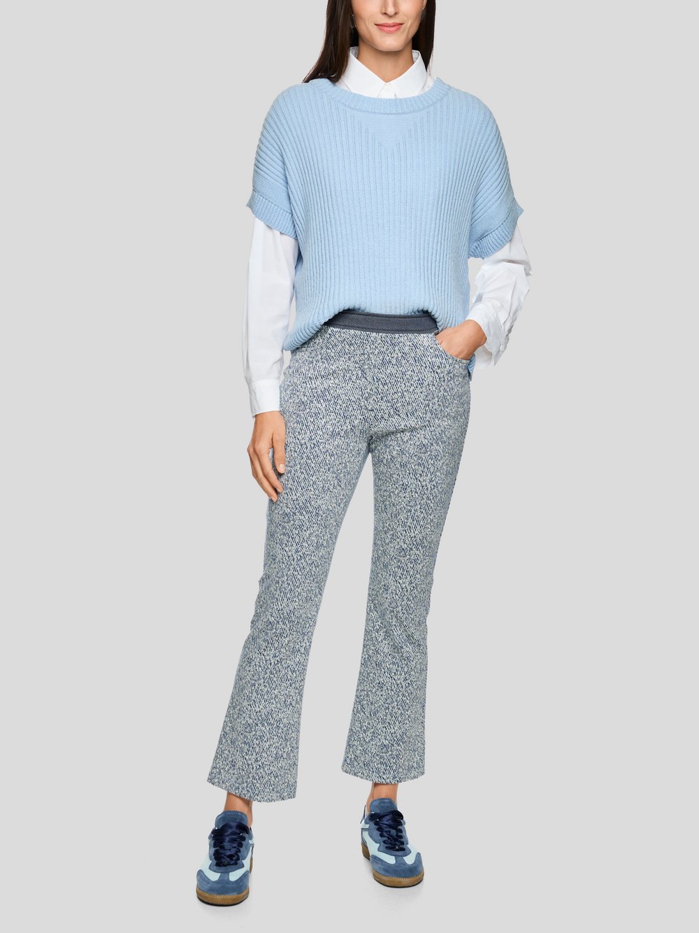 Marc Cain Hose Damen Viskose blau gemustert, 34