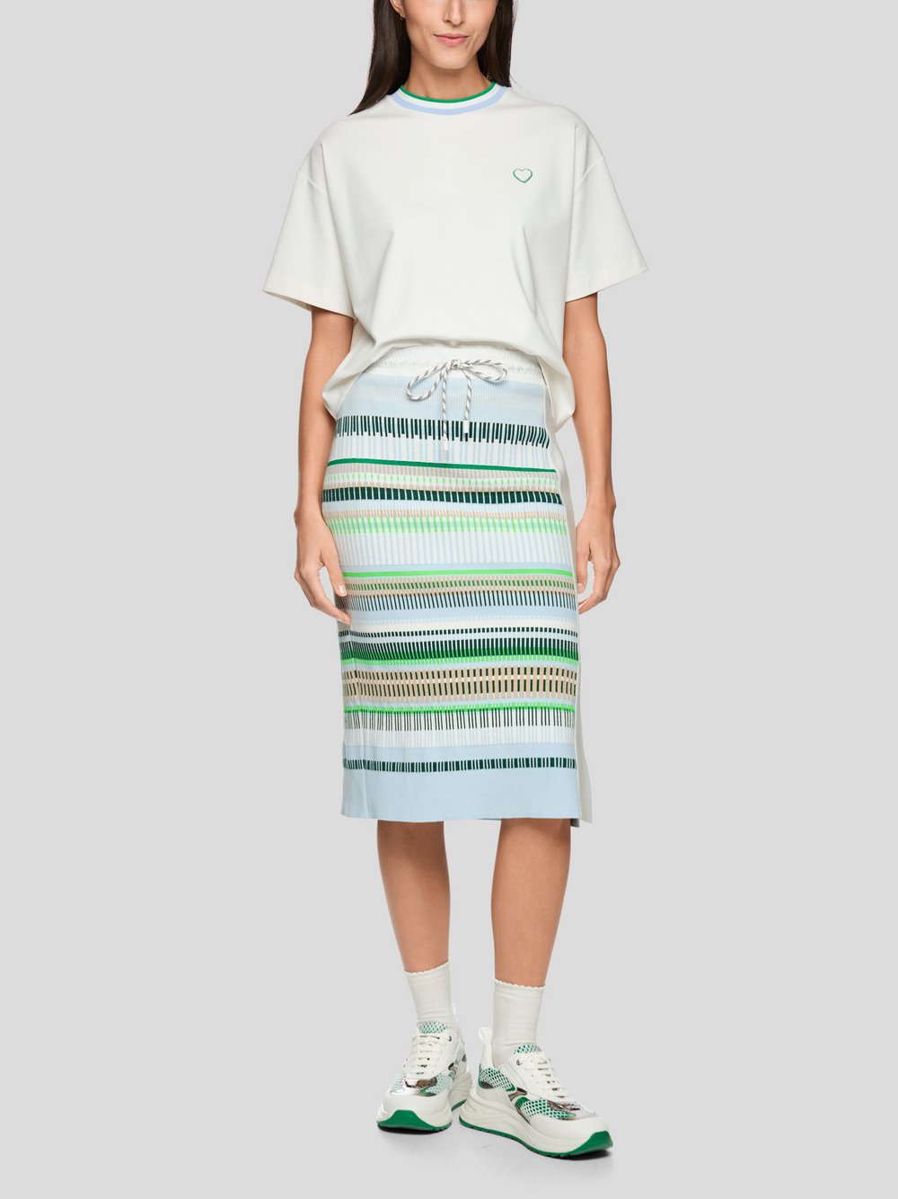 Thumbnail - Marc Cain Rock Damen Baumwolle blau gemustert, 38