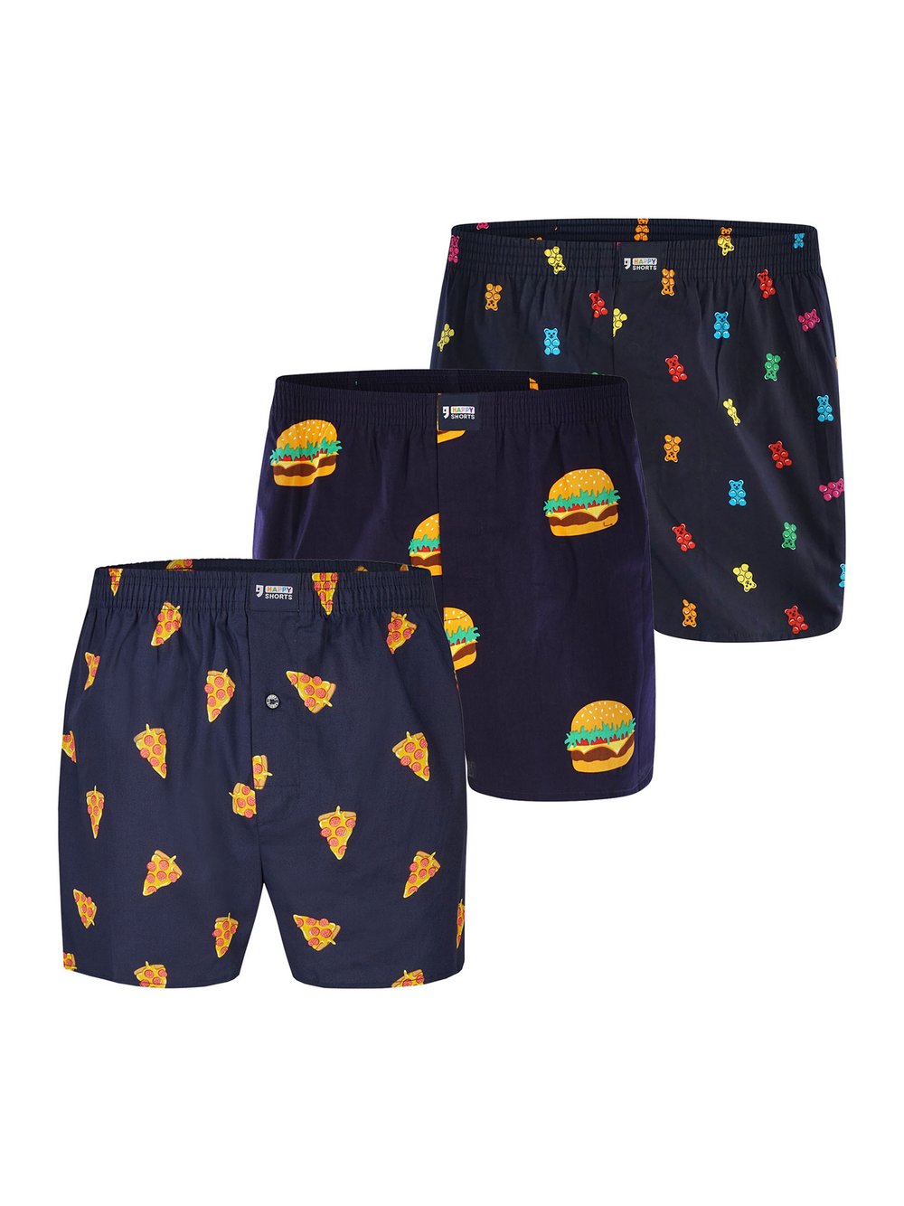 HAPPY SHORTS Boxer  Herren Baumwolle mehrfarbig bedruckt, M