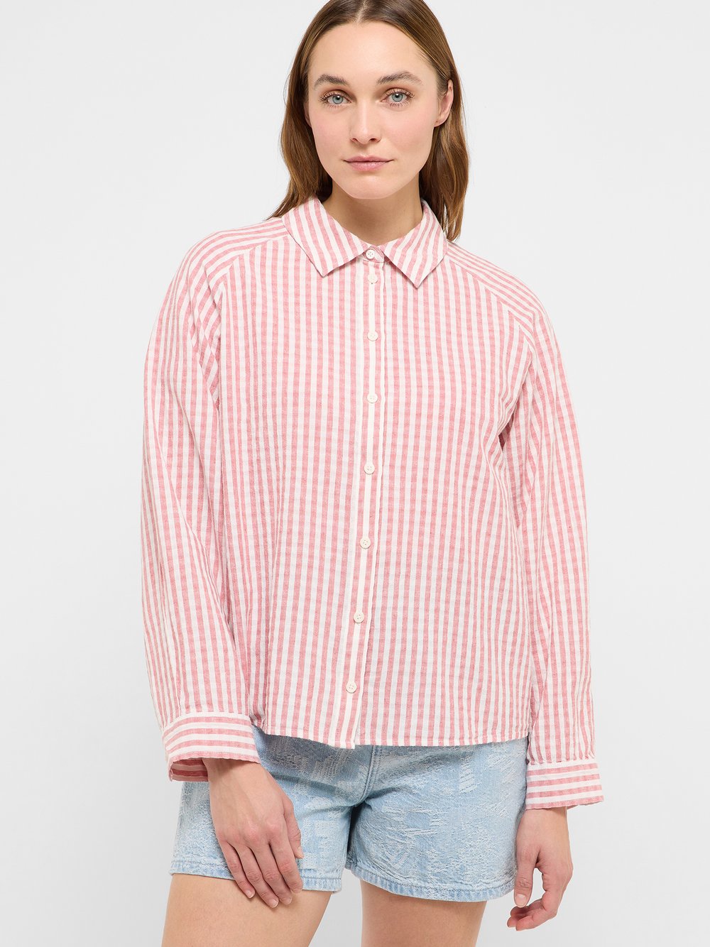 Mustang Bluse Damen Baumwolle rosa, 44