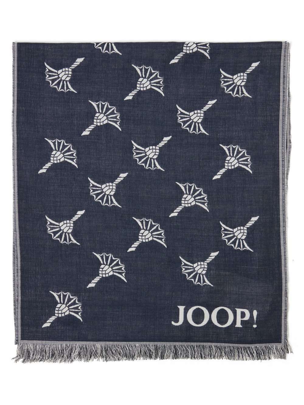 JOOP! COLLECTION Herren Schal in Marine, Florales Allover-Muster mit Fransen, Gr. 1 - Bild 5
