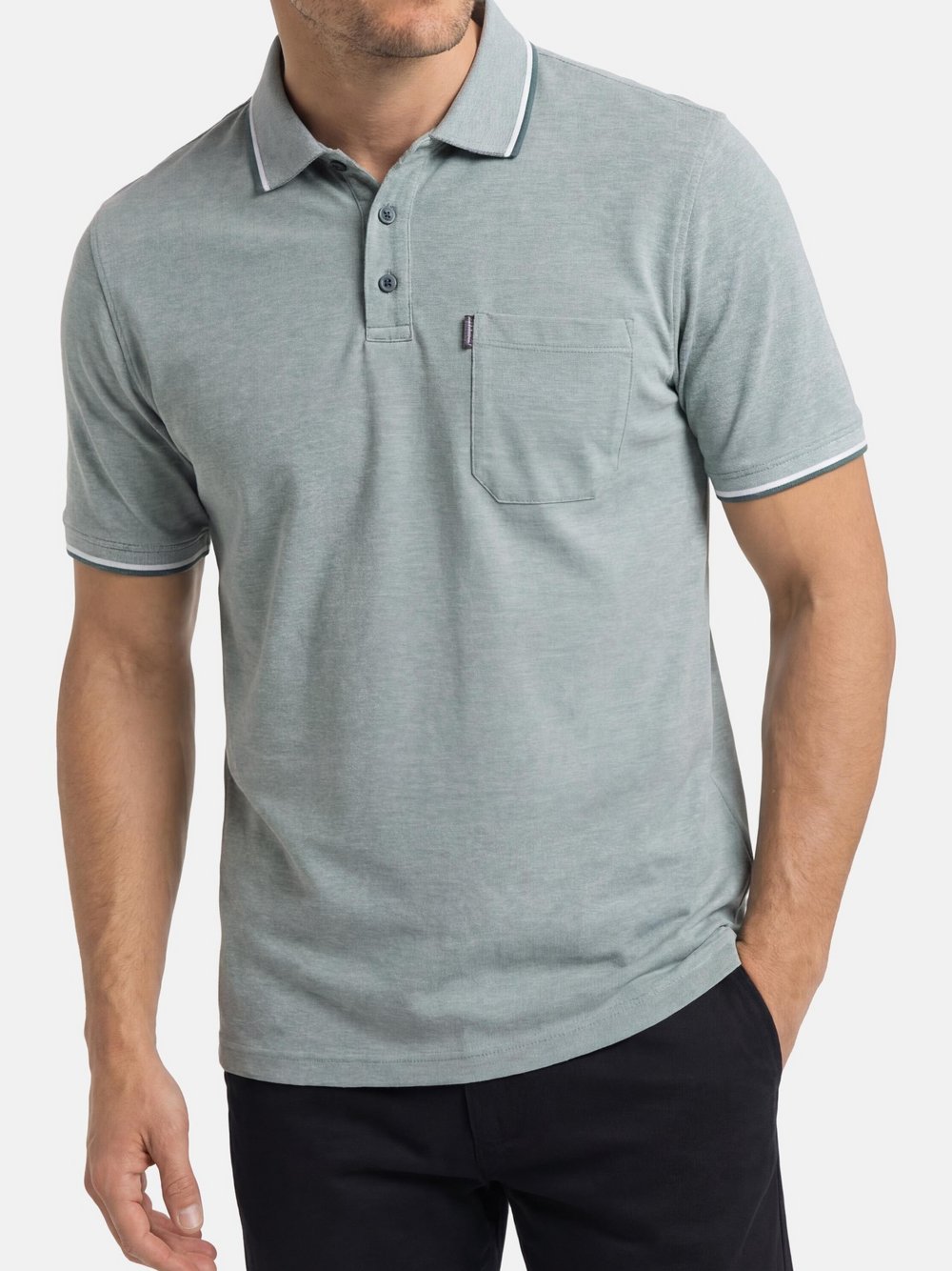 CASAMODA Poloshirt Herren Baumwolle grün, L