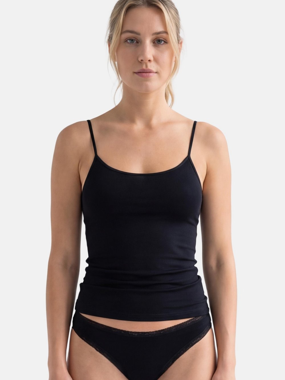 Thumbnail - con-ta Spaghetti Top Damen Modal schwarz, 40