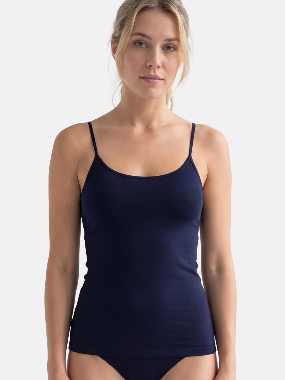 con-ta Spaghetti Top Damen Modal blau, 38