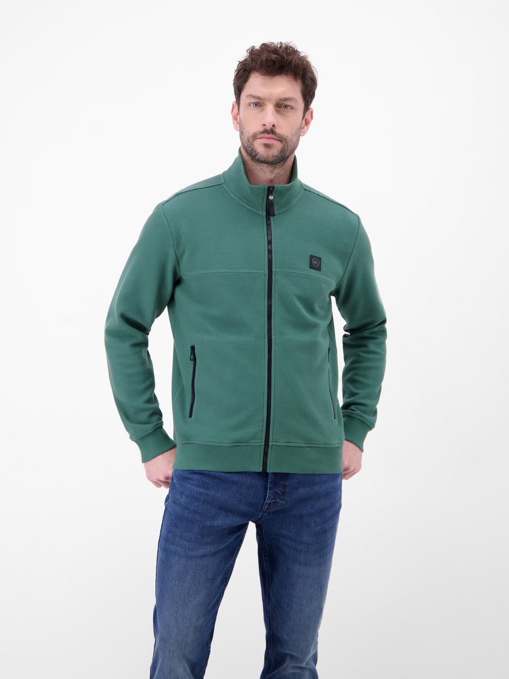 Thumbnail - LERROS Sweatjacke Herren Baumwolle grün, XL