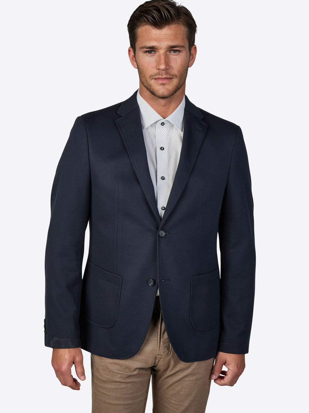 Pierre Cardin Sakko Herren Modern Fit Baumwolle blau, 50