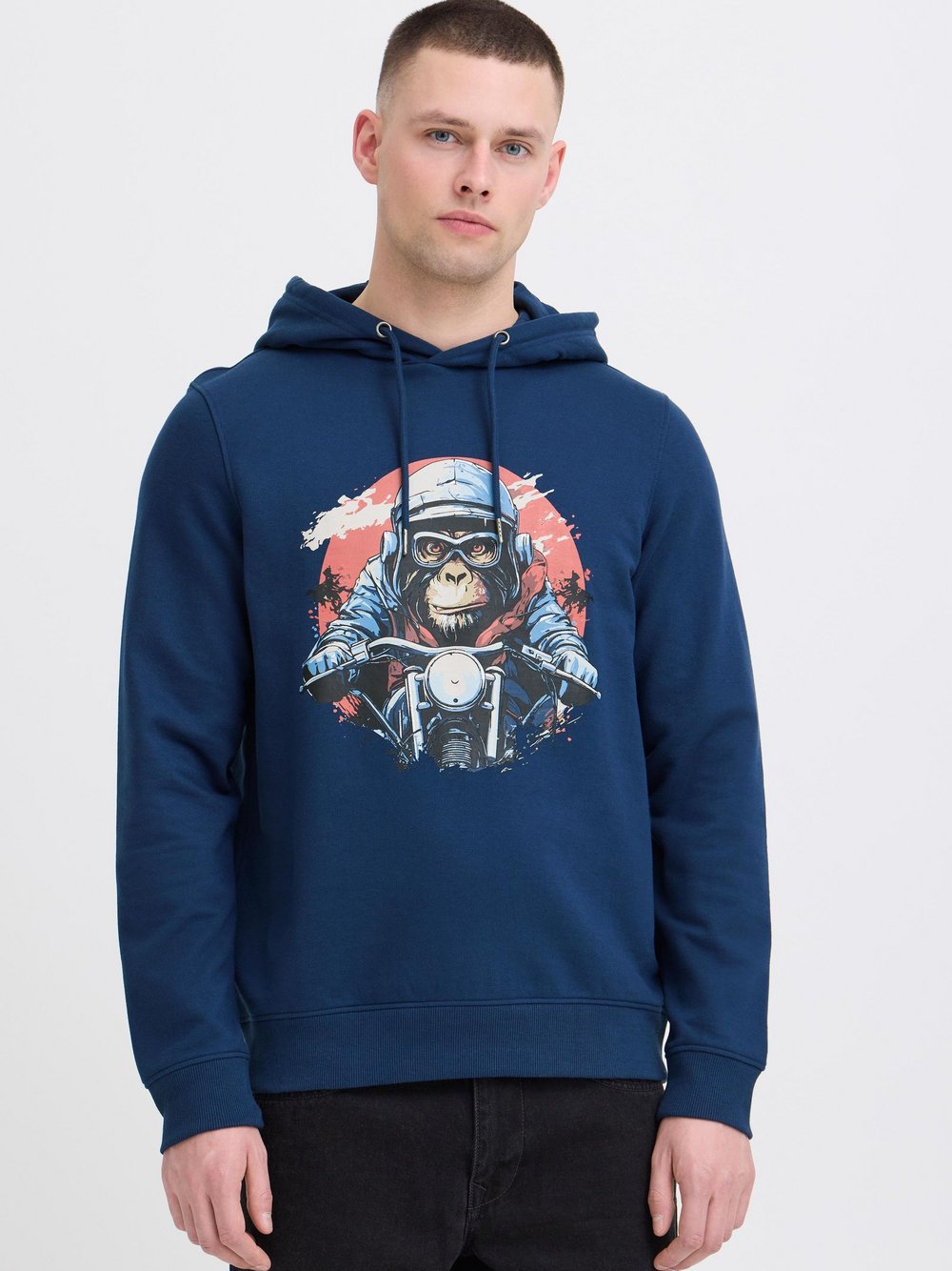 Thumbnail - BLEND Hoodie Herren blau bedruckt, XXL