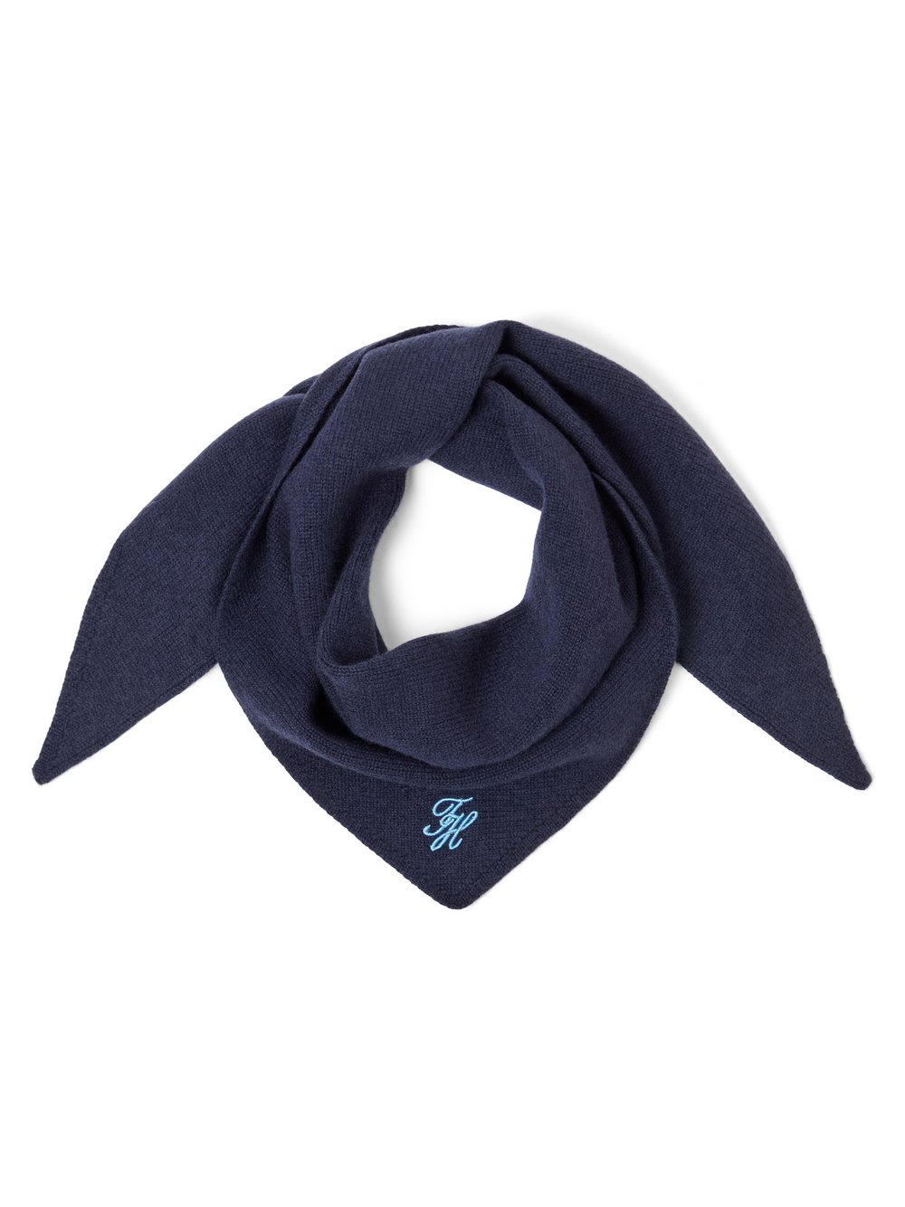 VAN GRAAF Tommy Hilfiger Damen Marine Dreiecksschal Aus Woll-Cashmere-Mix Wolle Blau, One Size