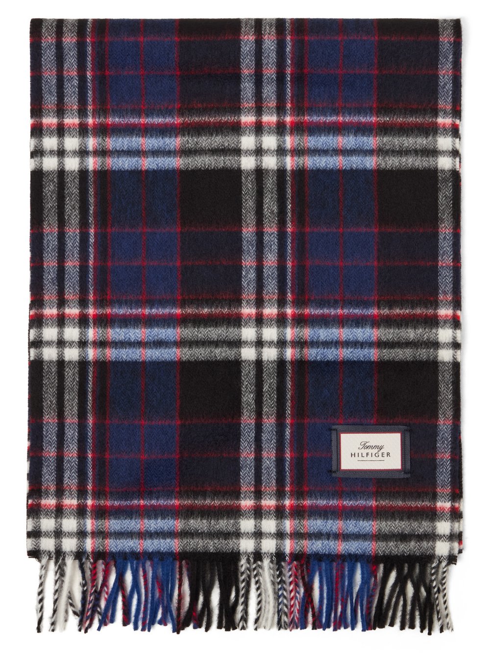 Tommy Hilfiger Blau/Schwarz - Wollschal Mit Karomuster - Gr. - Os - Bild 2