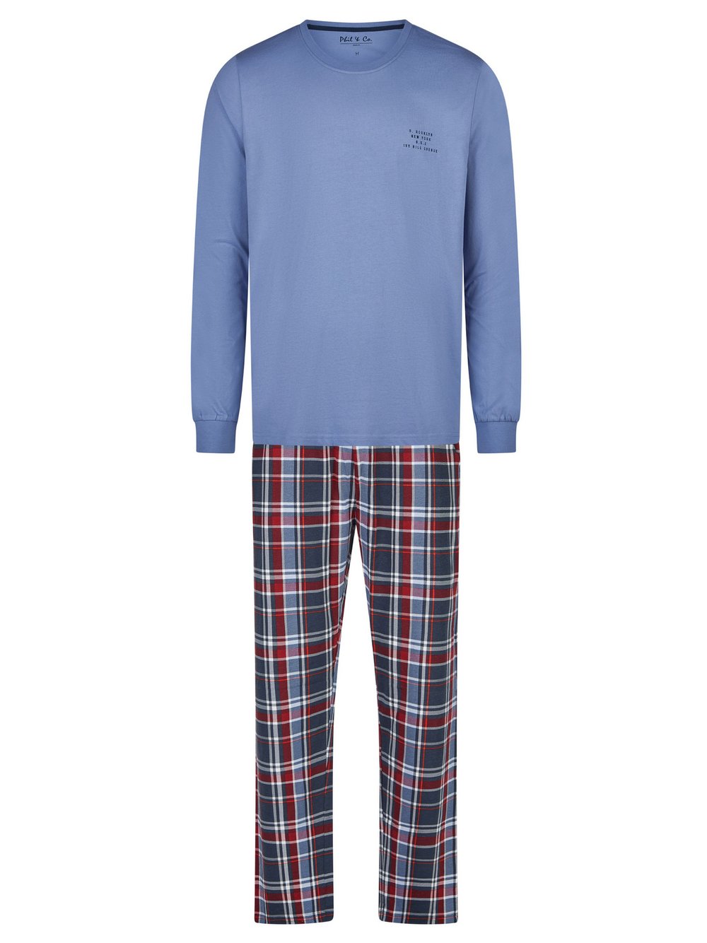 Phil & Co. Berlin Pyjama Herren blau, XXL