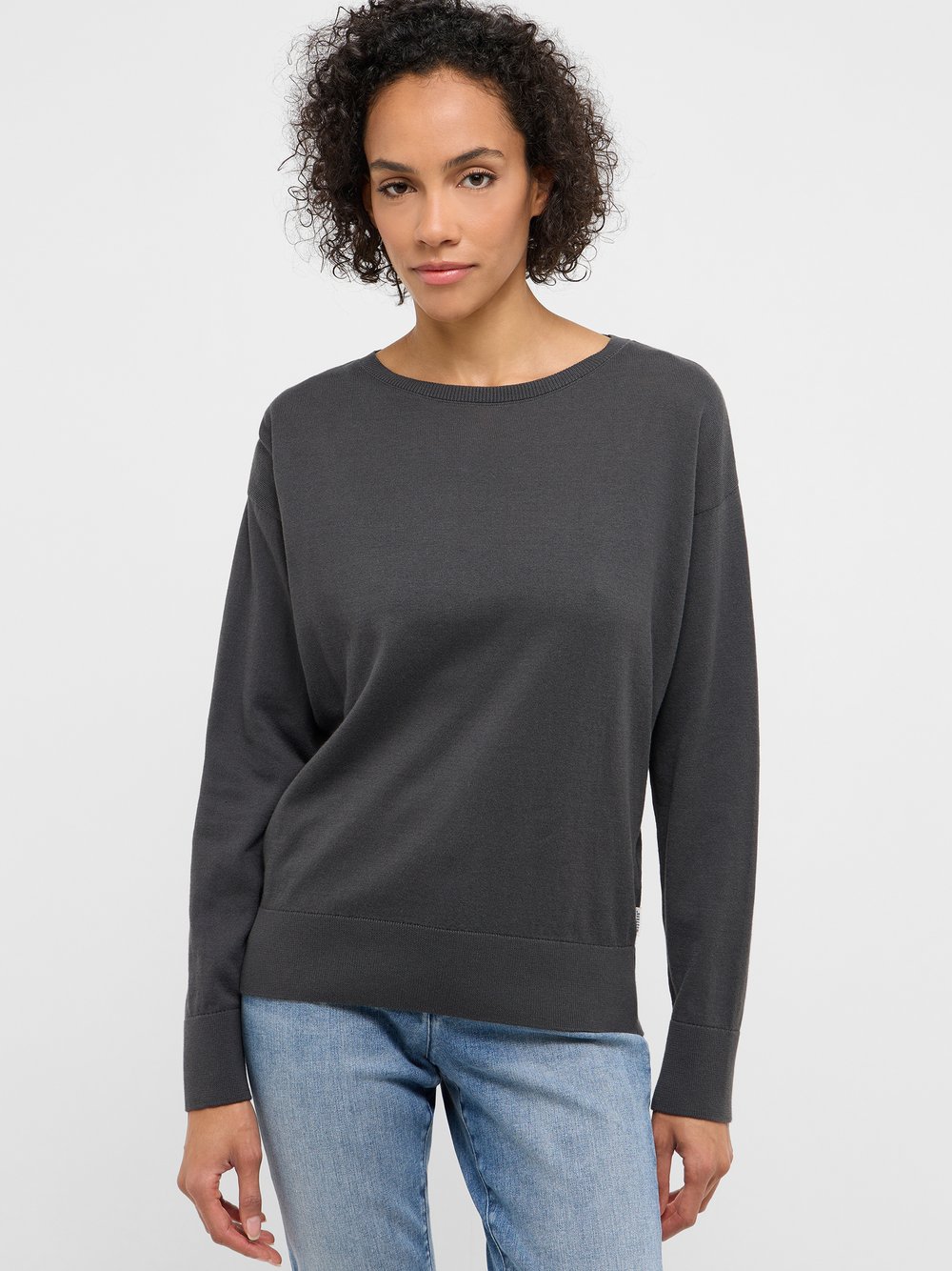 Mustang Strickpullover Damen Baumwolle grau, M