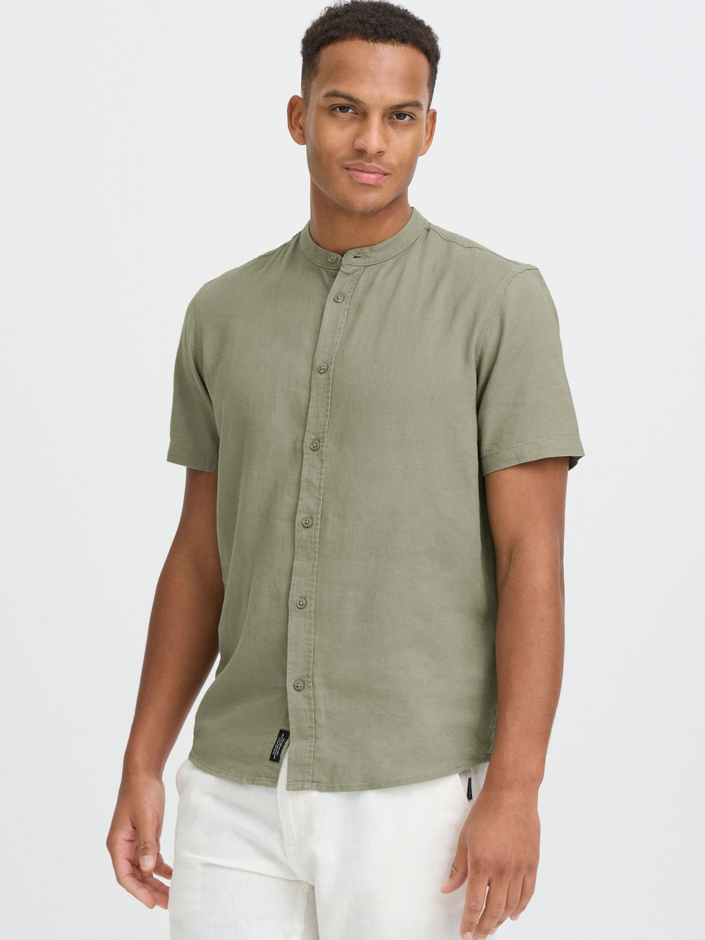 BLEND Leinenhemd  Herren Regular Fit grün, XXXL