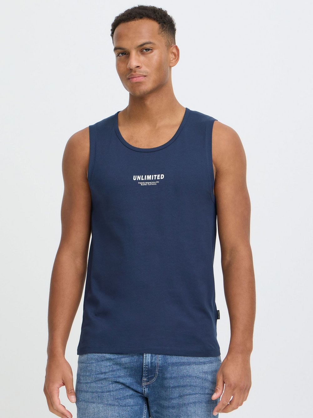 Thumbnail - BLEND Tanktop  Herren Baumwolle blau, M