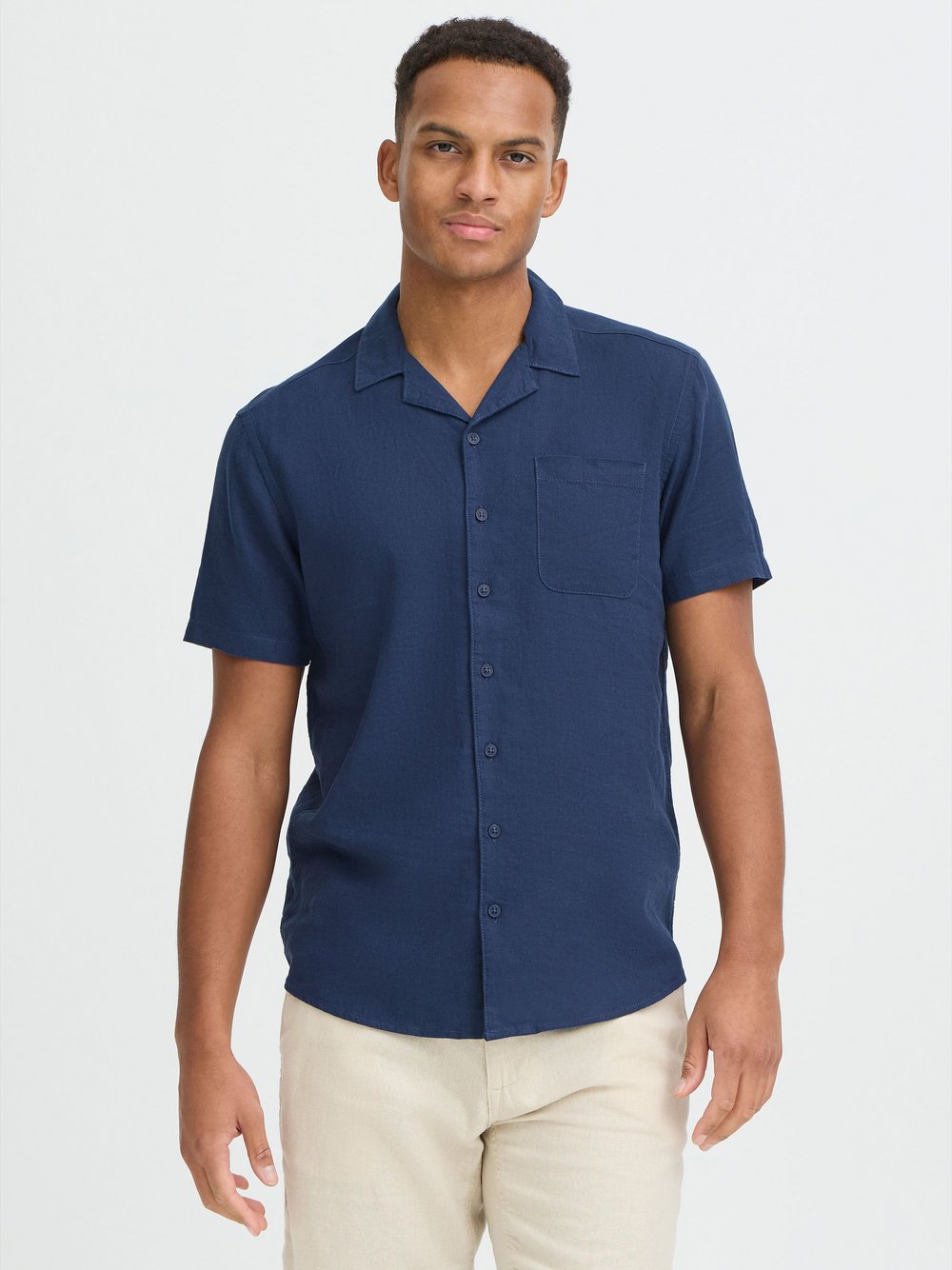 Thumbnail - BLEND Leinenhemd  Herren Regular Fit blau, XL