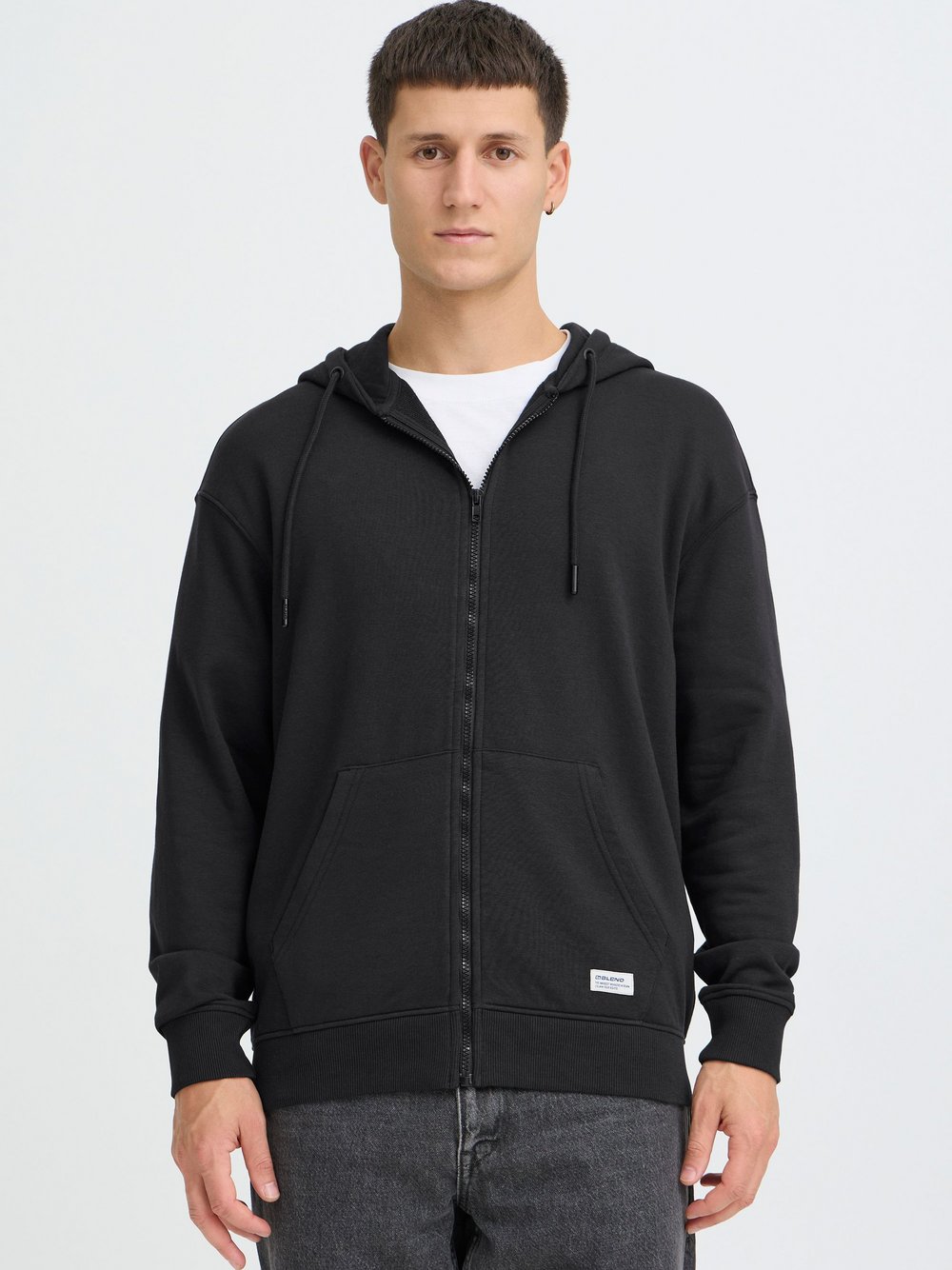 BLEND Kapuzenjacke  Herren Baumwolle schwarz, M